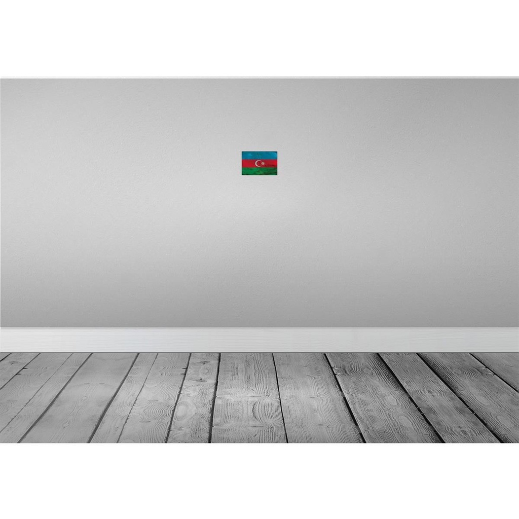 [LA-115748-1812] Blechschild 12x18 cm Aserbaidschan Azerbaijan Rost Flagge Fahne Wappen Bild 2