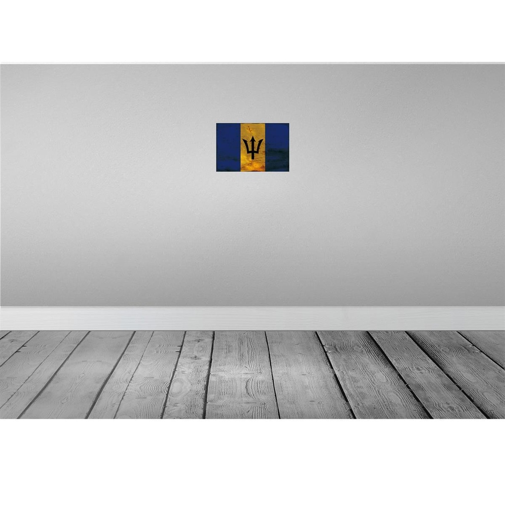 [LA-115751-H] Holzschild 20x30 cm Barbados Rost Flagge Fahne Wappen Bild 2