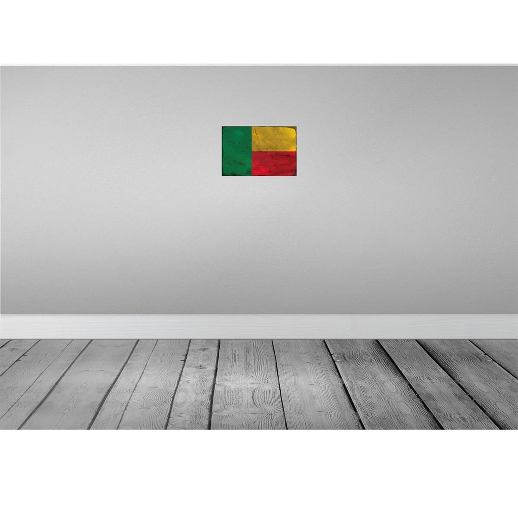 [LA-115755-H] Holzschild 20x30 cm Benin Rost Flagge Fahne Wappen Bild 2