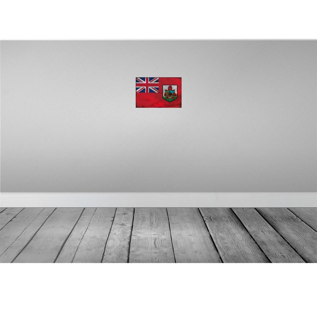 [LA-115756-H] Holzschild 20x30 cm Bermuda Rost Flagge Fahne Wappen Bild 2