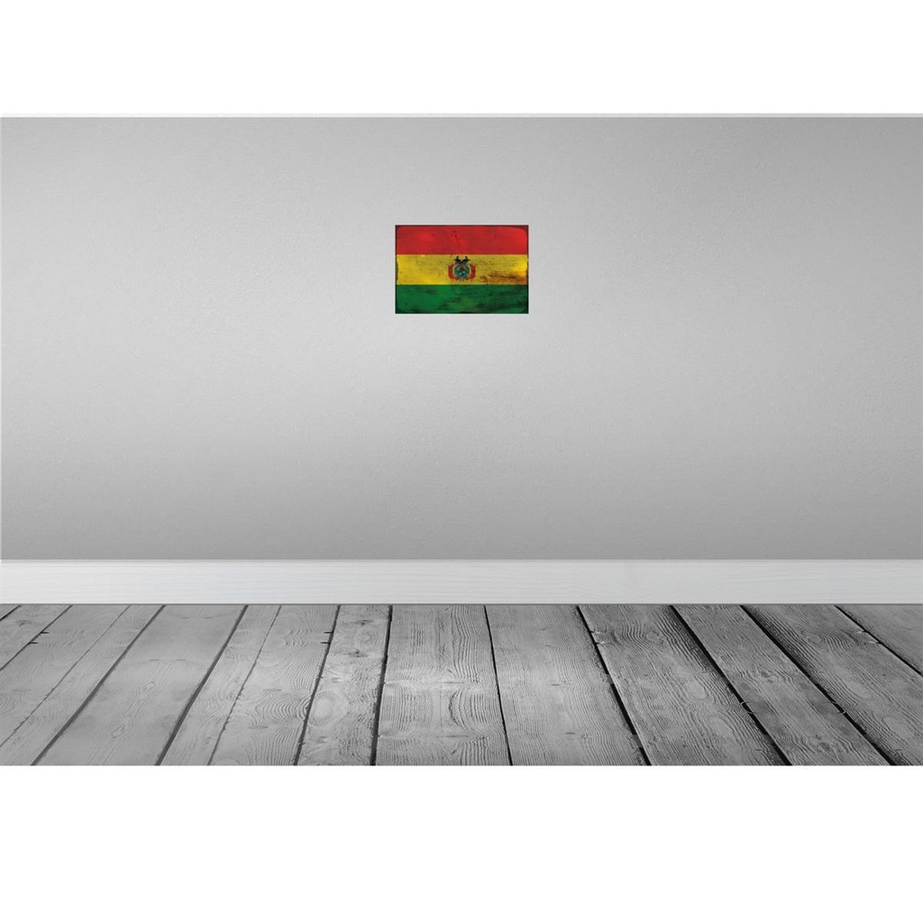[LA-115758-2030] Blechschild 20x30 cm Bolivien Bolivia Rost Flagge Fahne Wappen Bild 2