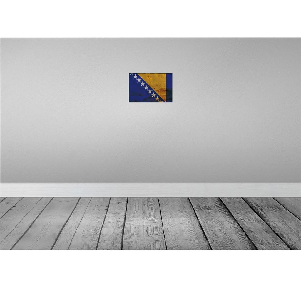 [LA-115759-H] Holzschild 20x30 cm Bosnien und Herzegowina Rost Flagge Fahne Wappen Bild 2
