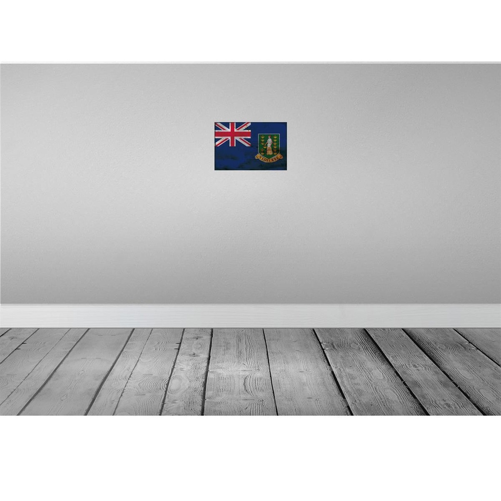 [LA-115762-2030] Blechschild 20x30 cm Britischen Jungferninseln Rost Flagge Fahne Wappen Bild 2