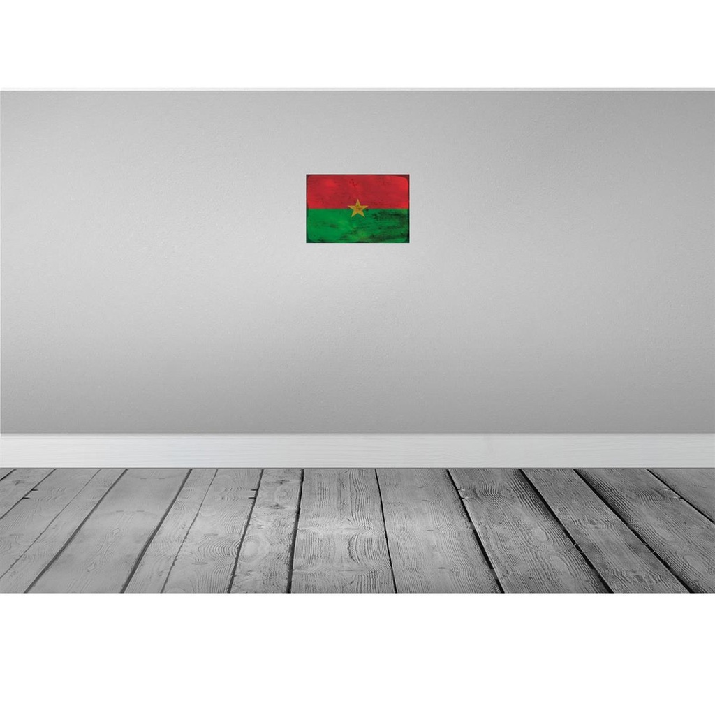[LA-115765-H] Holzschild 20x30 cm Burkina Faso Rost Flagge Fahne Wappen Bild 2