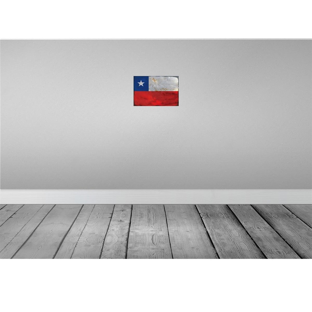 [LA-115774-2030] Blechschild 20x30 cm Chile Rost Flagge Fahne Wappen Bild 2
