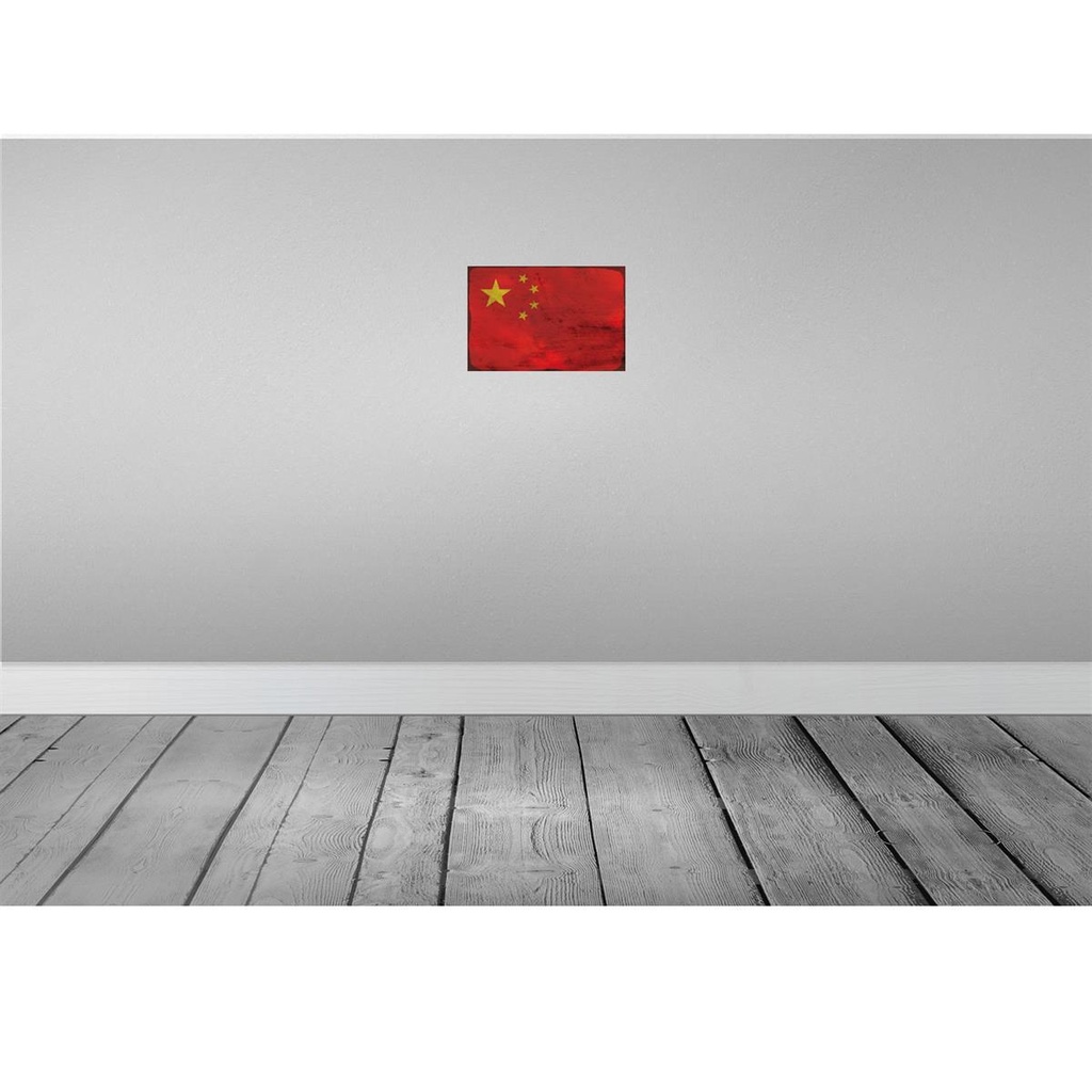 [LA-115775-2030] Blechschild 20x30 cm China Rost Flagge Fahne Wappen Bild 2