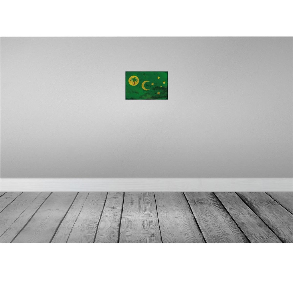 [LA-115777-H] Holzschild 20x30 cm Kokosinseln Cocos Islands Rost Abenteuer Reisen Bild 2