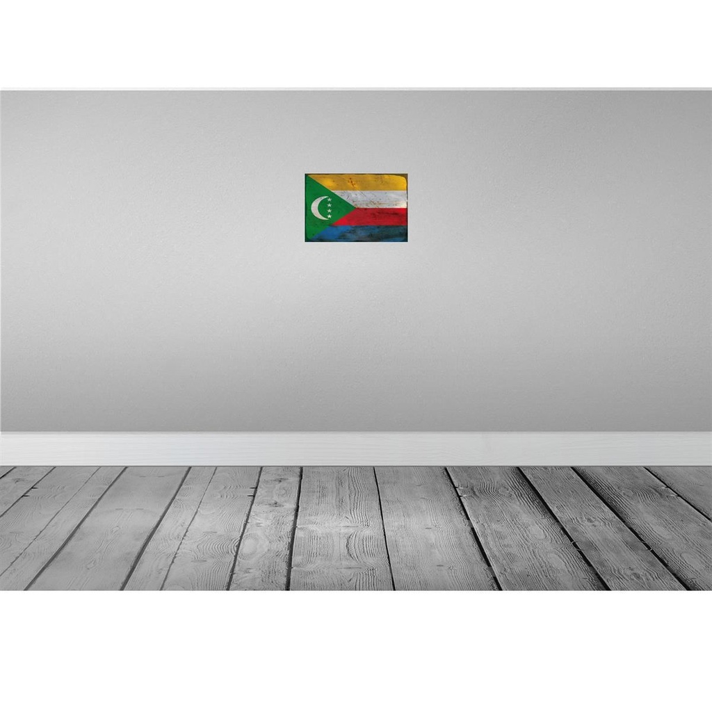 [LA-115779-2030] Blechschild 20x30 cm der Komoren Comoros Rost Flagge Fahne Wappen Bild 2