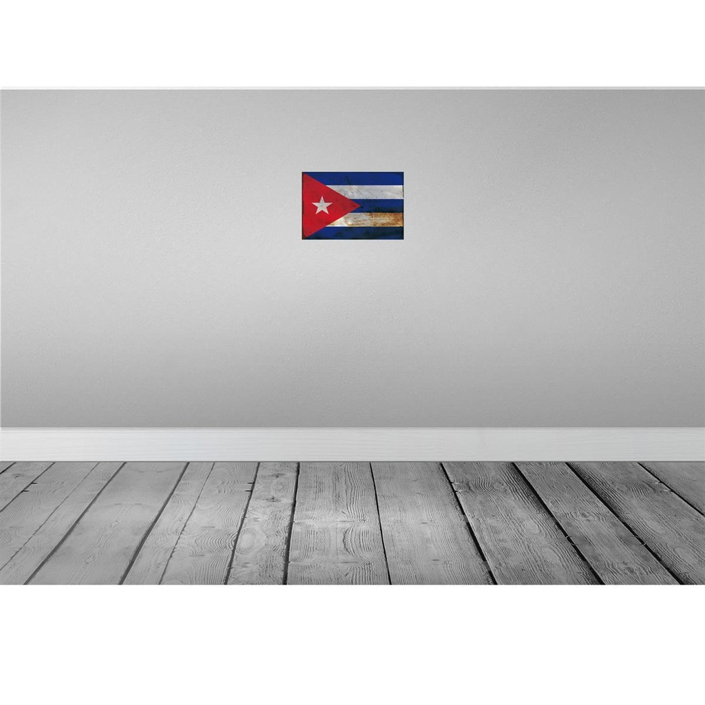 [LA-115784-H] Holzschild 20x30 cm Kuba Cuba Rost Flagge Fahne Wappen Bild 2