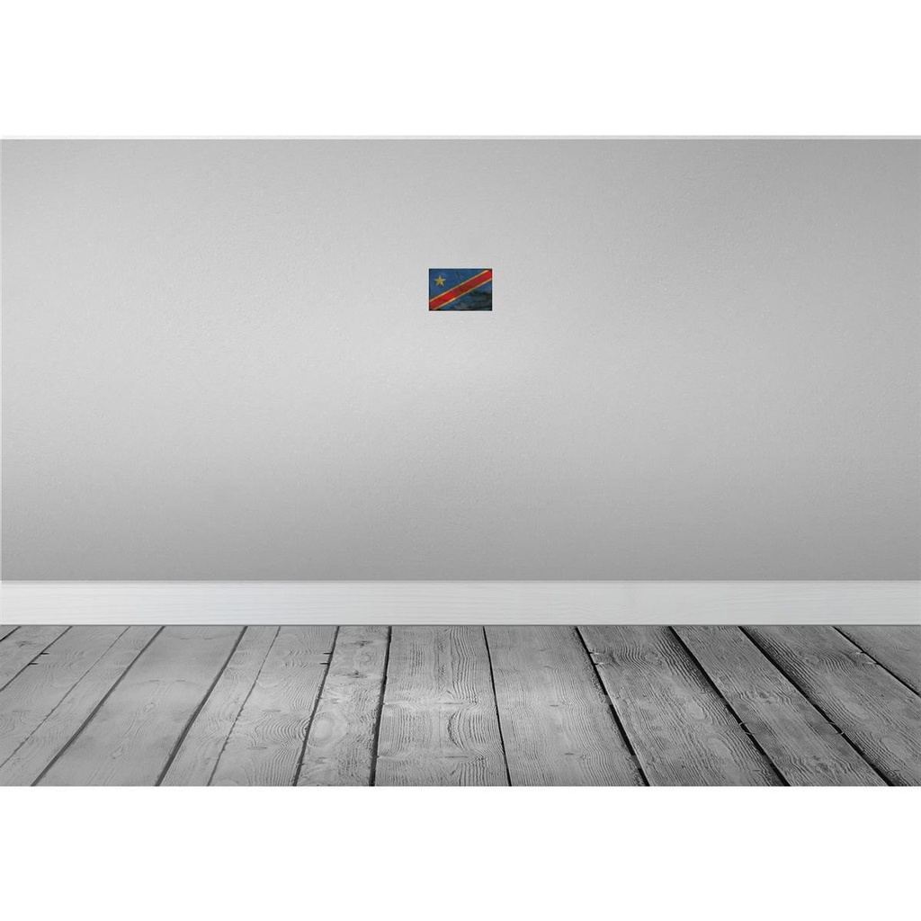 [LA-115787-1812] Blechschild 12x18 cm DR Kongo democratic Congo Rost Flagge Fahne Wappen Bild 2