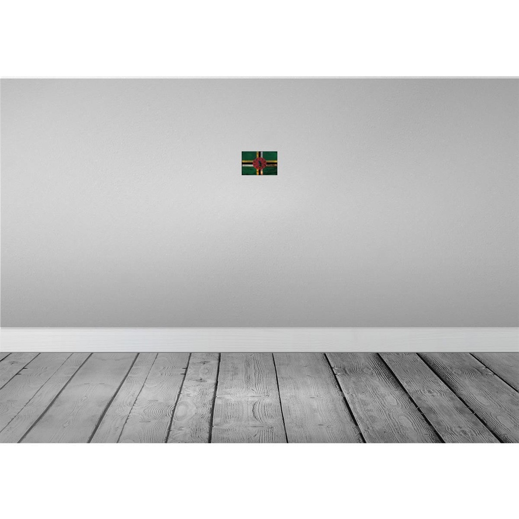 [LA-115790-1812-H] Holzschild 12x18 cm Dominica Rost Flagge Fahne Wappen Bild 2