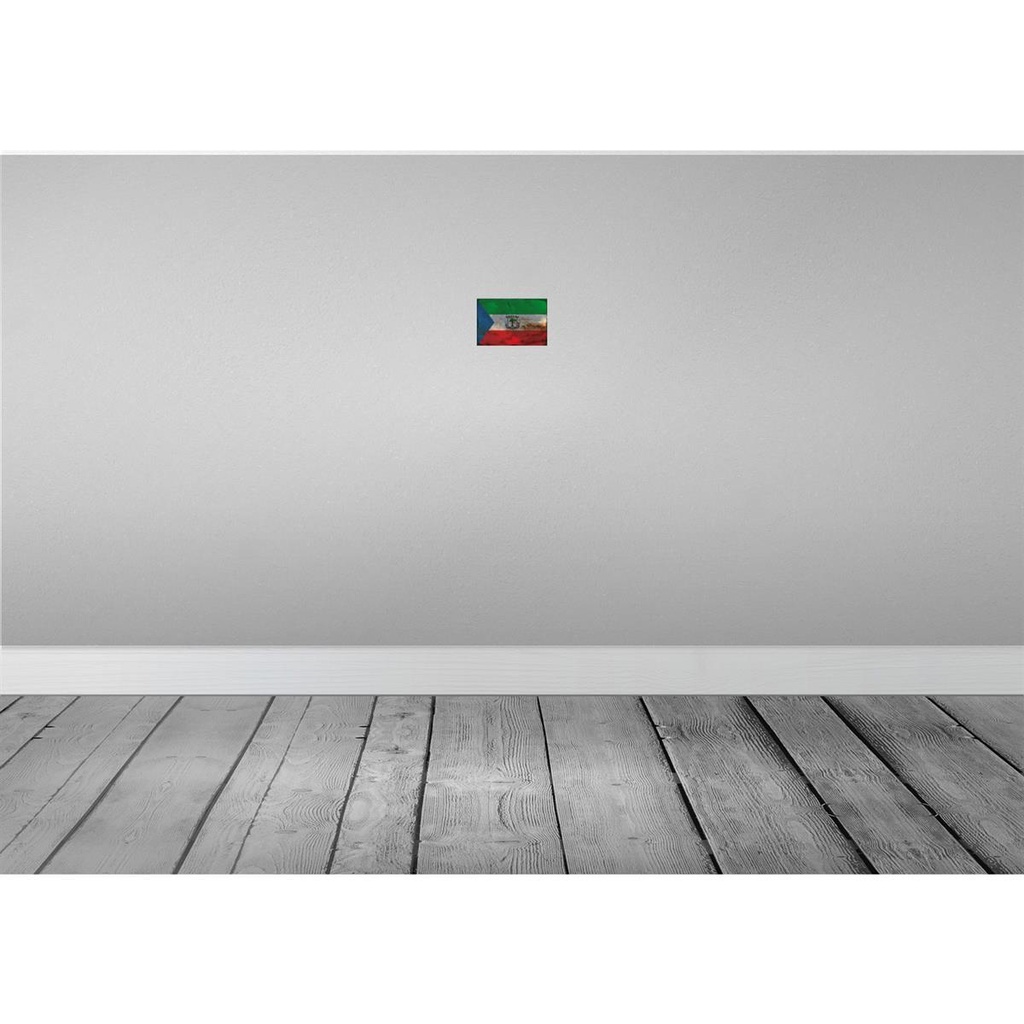 [LA-115797-1812] Blechschild 12x18 cm Äquatorialguinea Rost Flagge Fahne Wappen Bild 2