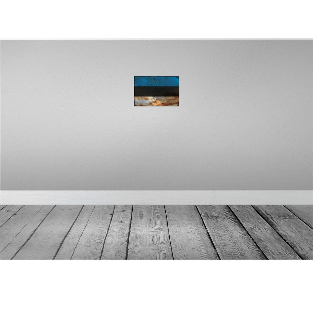[LA-115799-H] Holzschild 20x30 cm Estland Estonia Rost Flagge Fahne Wappen Bild 2