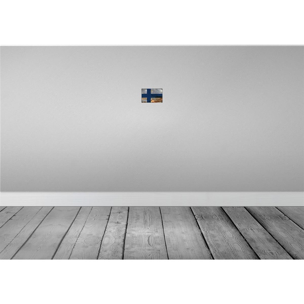 [LA-115804-1812-H] Holzschild 12x18 cm Finnland Finland Rost Flagge Europa Bild 2