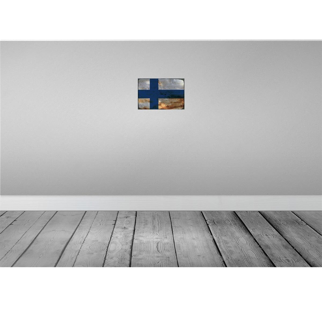 [LA-115804-2030] Blechschild 20x30 cm Finnland Finland Rost Flagge Europa Fahne Wappen Bild 2
