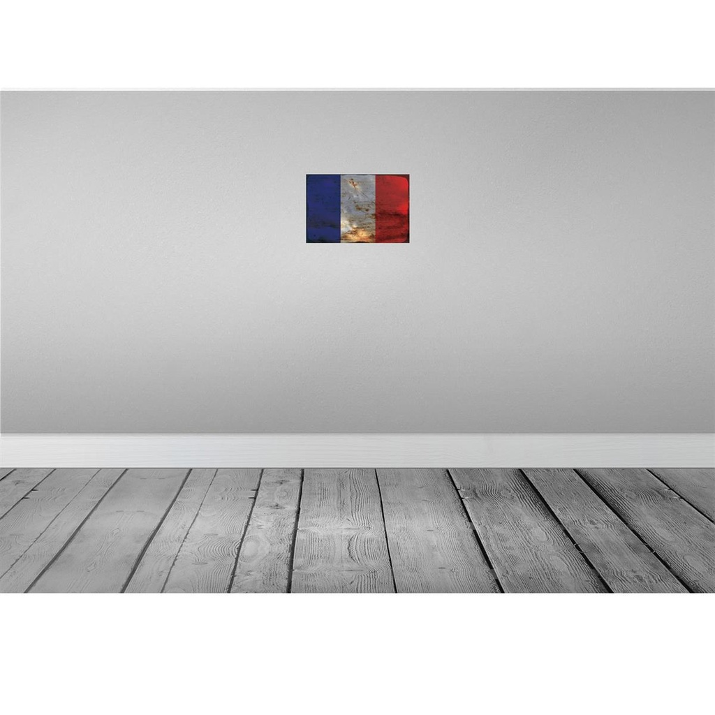 [LA-115805-2030] Blechschild 20x30 cm Frankreich France Rost Flagge Fahne Wappen Bild 2
