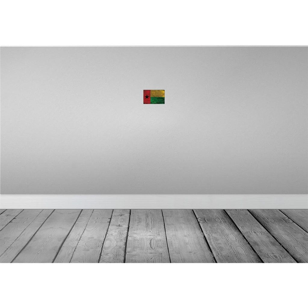 [LA-115820-1812] Blechschild 12x18 cm Guinea-Bissau Guinea Rost Flagge Fahne Wappen Bild 2