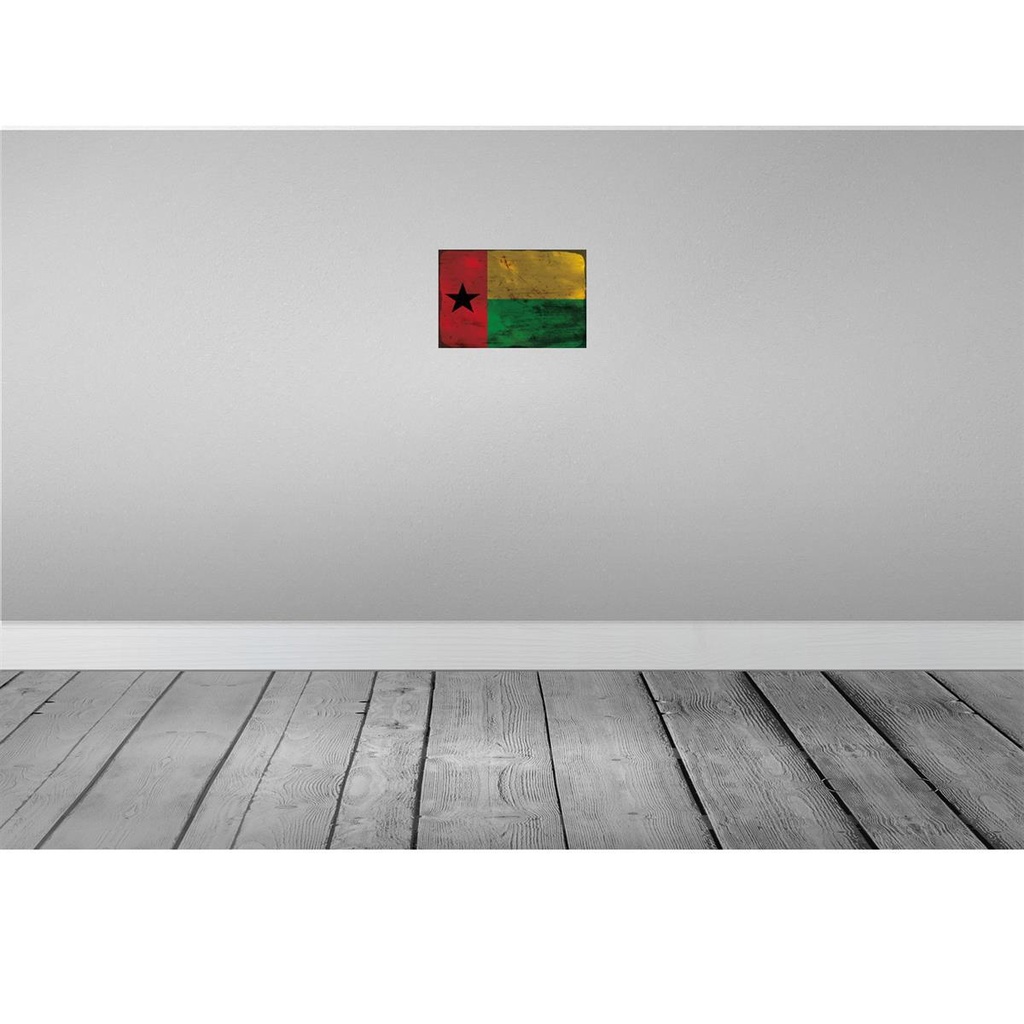 [LA-115820-2030] Blechschild 20x30 cm Guinea-Bissau Guinea Rost Flagge Fahne Wappen Bild 2