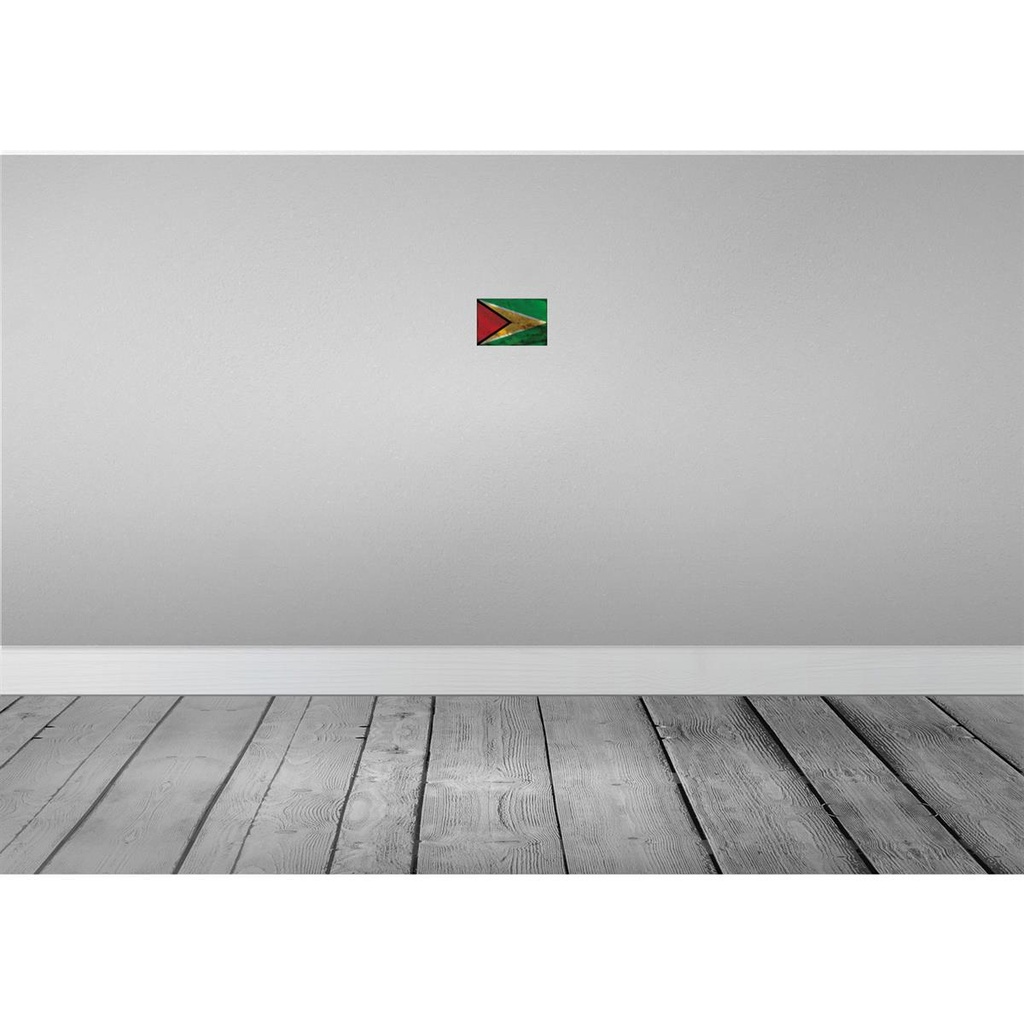 [LA-115821-1812-H] Holzschild 12x18 cm Guyana Rost Flagge Fahne Wappen Bild 2