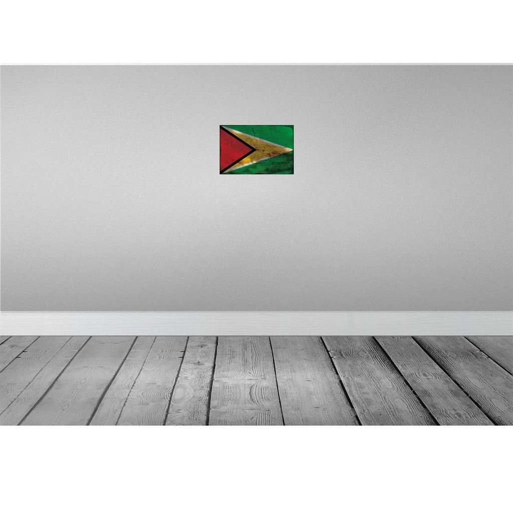 [LA-115821-2030] Blechschild 20x30 cm Guyana Rost Flagge Fahne Wappen Bild 2