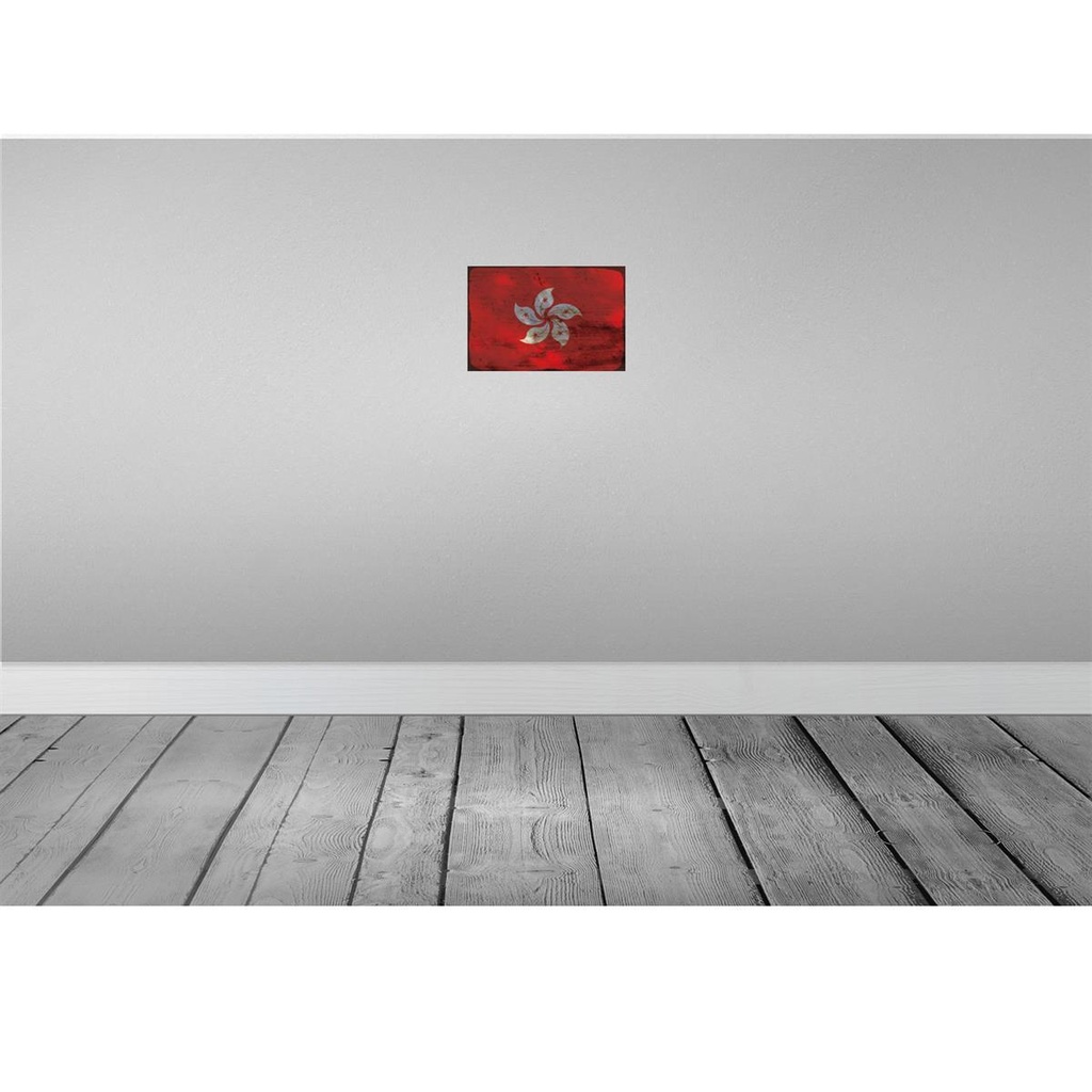 [LA-115825-2030] Blechschild 20x30 cm Hongkong Hong Kong Rost Flagge Fahne Wappen Bild 2