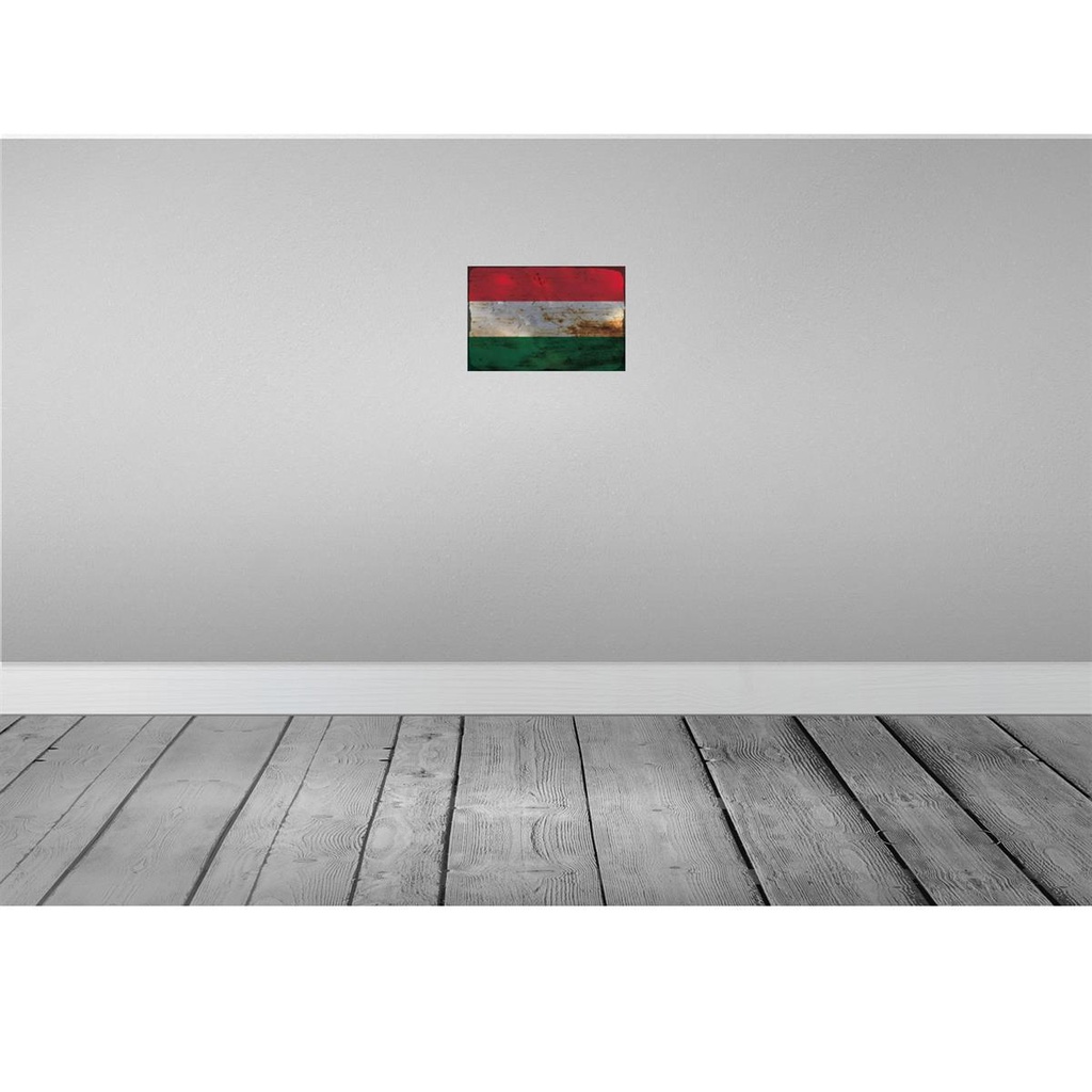 [LA-115826-H] Holzschild 20x30 cm Ungarn Hungary Rost Flagge Fahne Wappen Bild 2