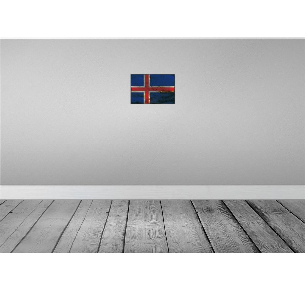 [LA-115827-H] Holzschild 20x30 cm Island Iceland Rost Flagge Fahne Wappen Bild 2