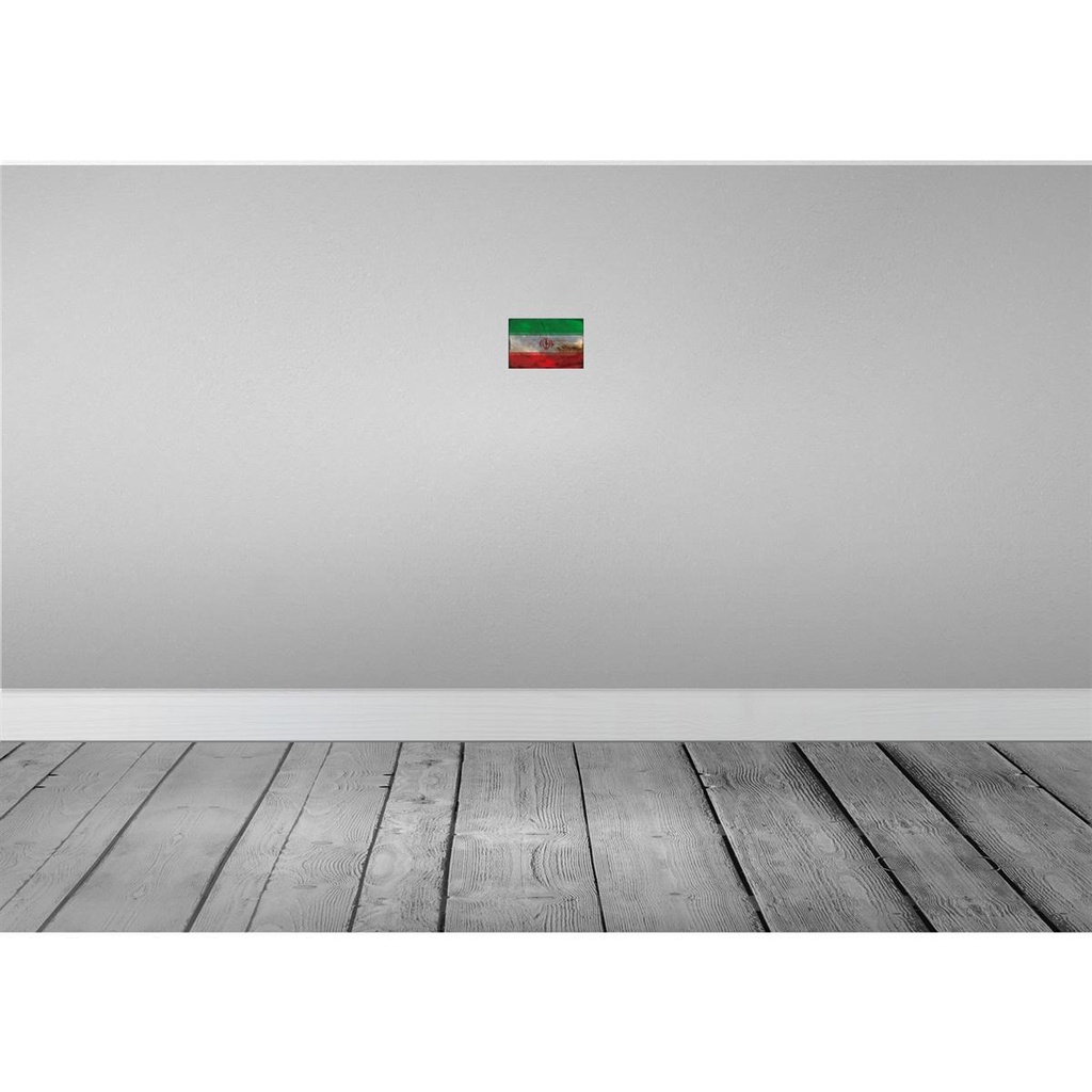 [LA-115831-1812-H] Holzschild 12x18 cm Iran Rost Flagge Fahne Wappen Bild 2