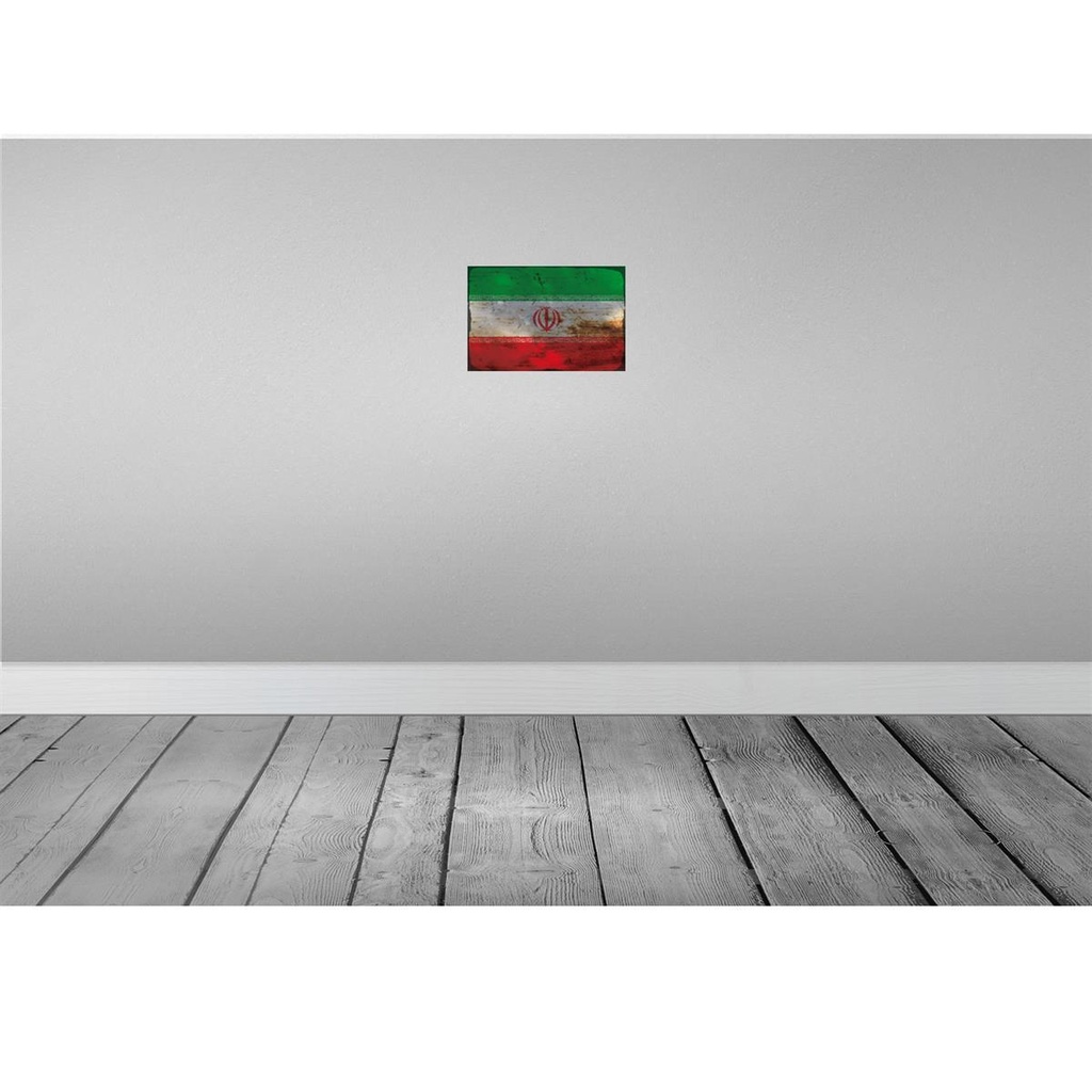 [LA-115831-2030] Blechschild 20x30 cm Iran Rost Flagge Fahne Wappen Bild 2