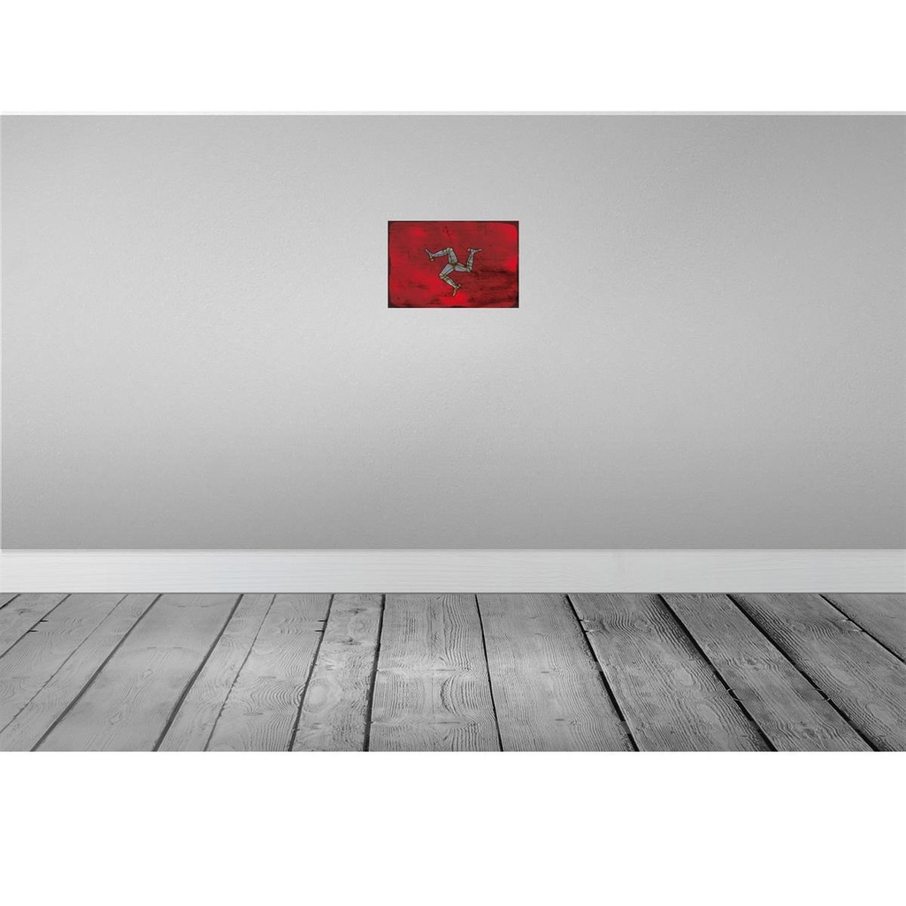 [LA-115833-H] Holzschild 20x30 cm Isle of Wappen Man Rost Flagge Fahne Bild 2