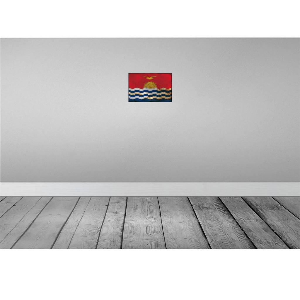 [LA-115841-H] Holzschild 20x30 cm Kiribati Rost Flagge Fahne Wappen Bild 2