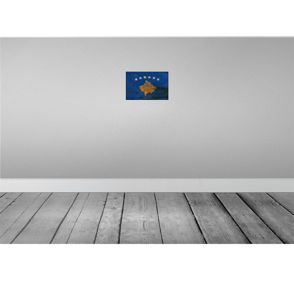 [LA-115842-H] Holzschild 20x30 cm Kosovo Rost Flagge Fahne Wappen Bild 2