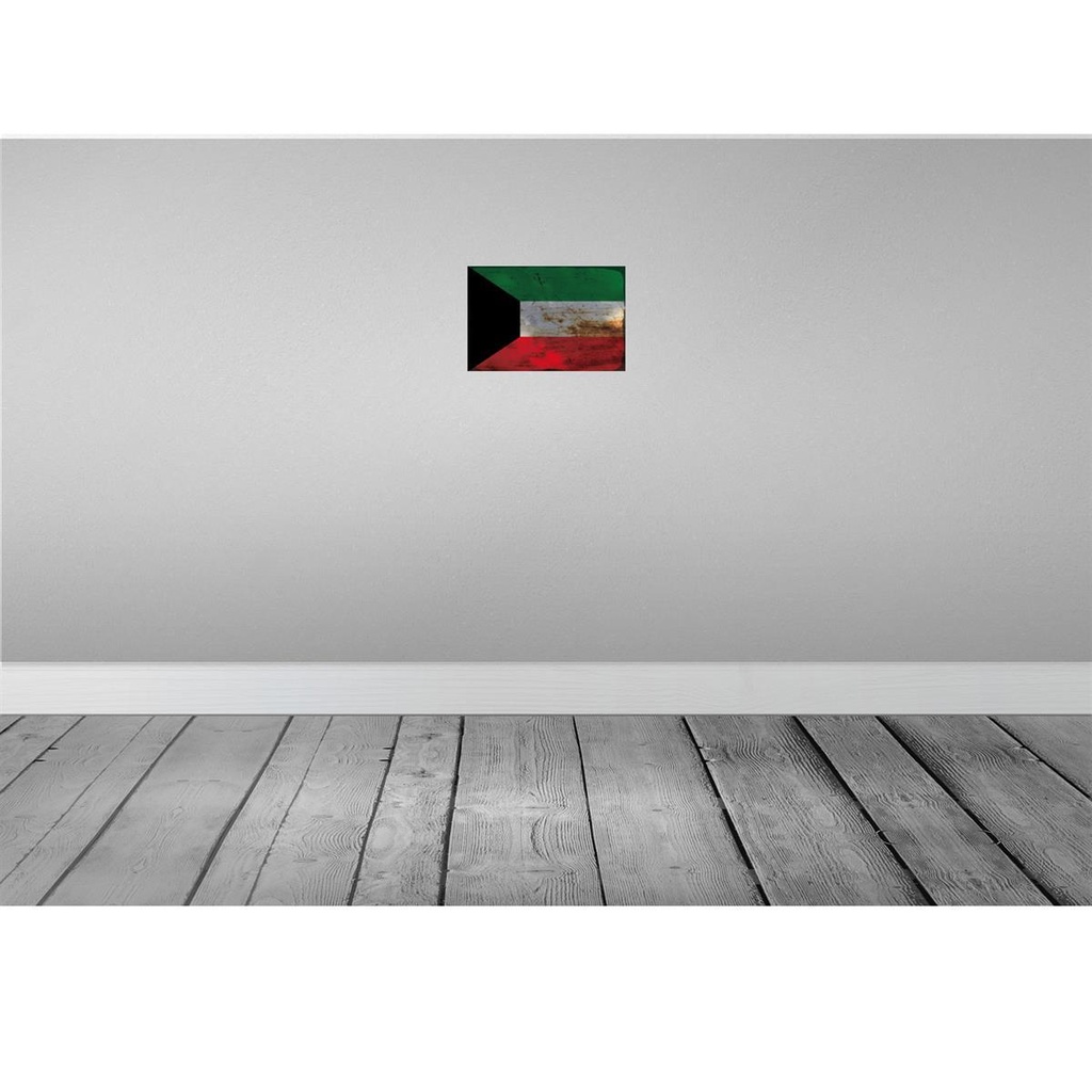 [LA-115843-H] Holzschild 20x30 cm Kuwait Rost Flagge Fahne Wappen Bild 2