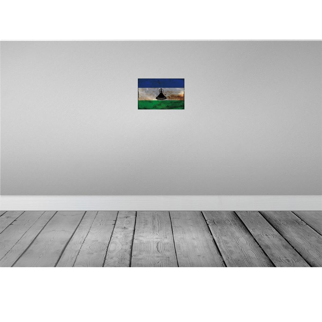 [LA-115848-2030] Blechschild 20x30 cm Lesotho Rost Flagge Fahne Wappen Bild 2