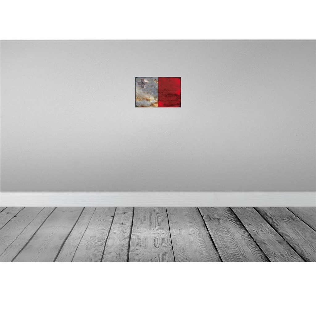 [LA-115861-2030] Blechschild 20x30 cm Malta Rost Flagge Fahne Wappen Bild 2