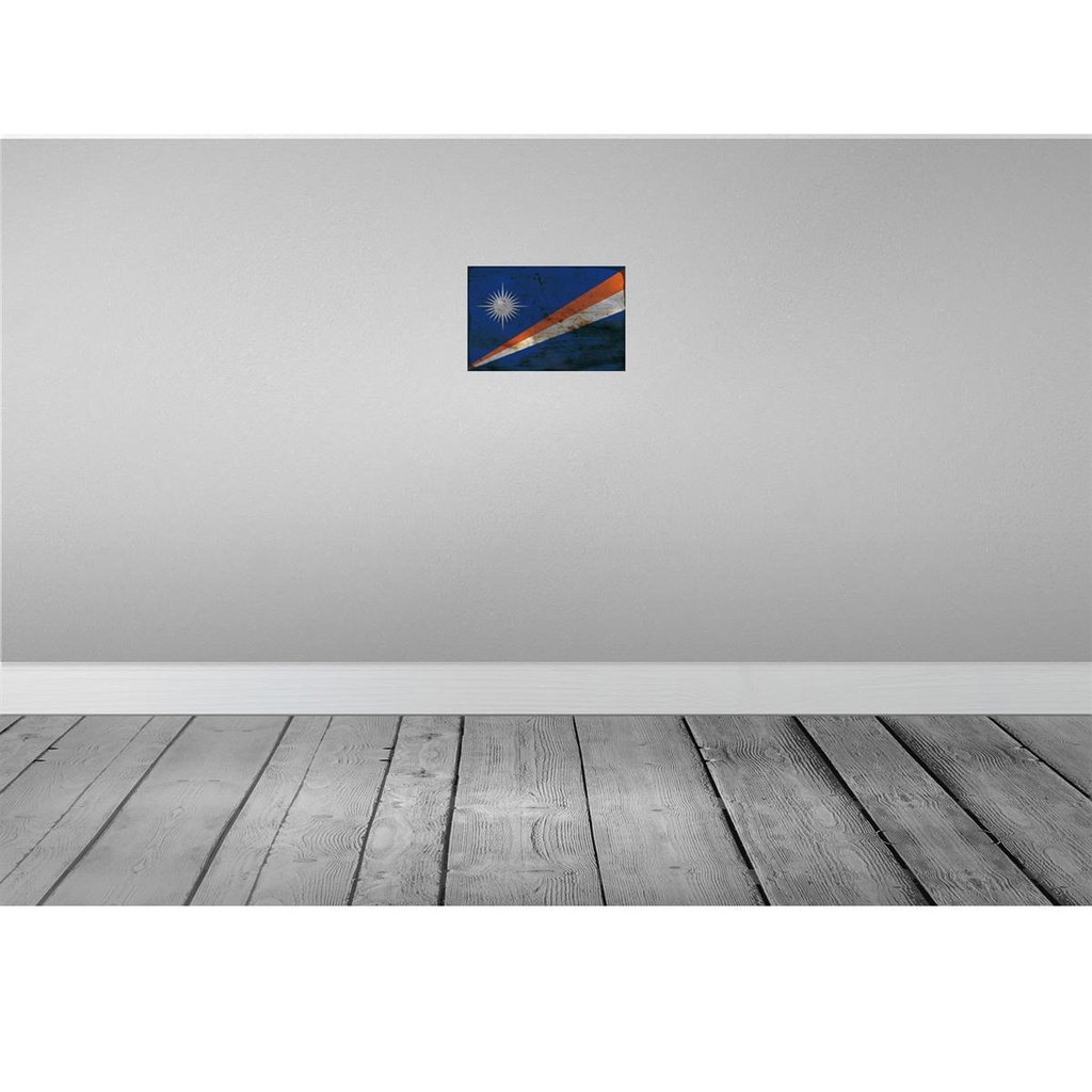 [LA-115862-H] Holzschild 20x30 cm Marshallinseln Rost Flagge Fahne Wappen Bild 2