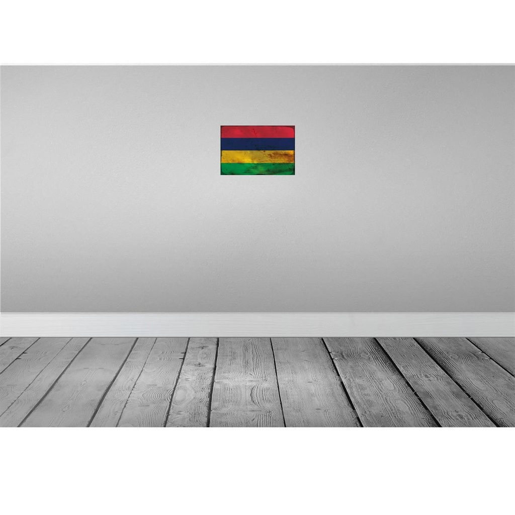 [LA-115864-H] Holzschild 20x30 cm Mauritius Rost Flagge Fahne Wappen Bild 2
