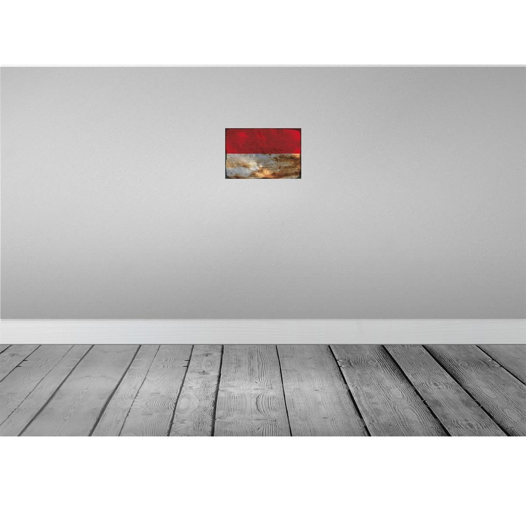 [LA-115868-H] Holzschild 20x30 cm Monaco Rost Flagge Geburtstag Feiern Party Bild 2