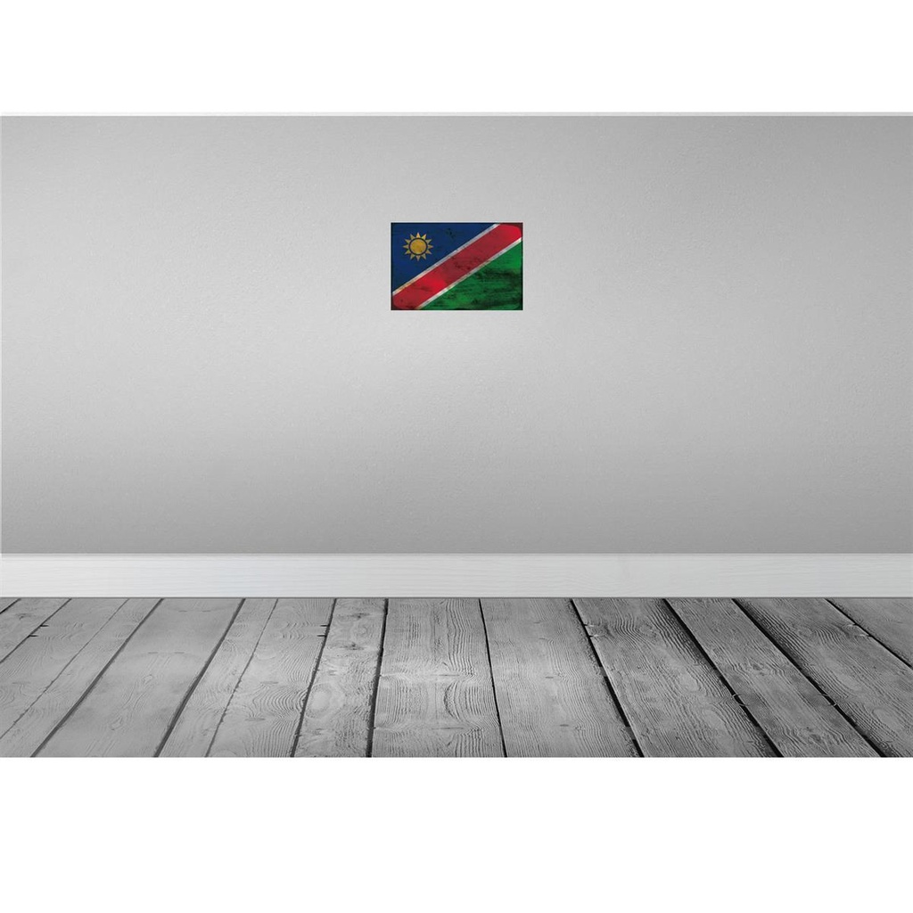 [LA-115874-H] Holzschild 20x30 cm Namibia Rost Flagge Fahne Wappen Bild 2