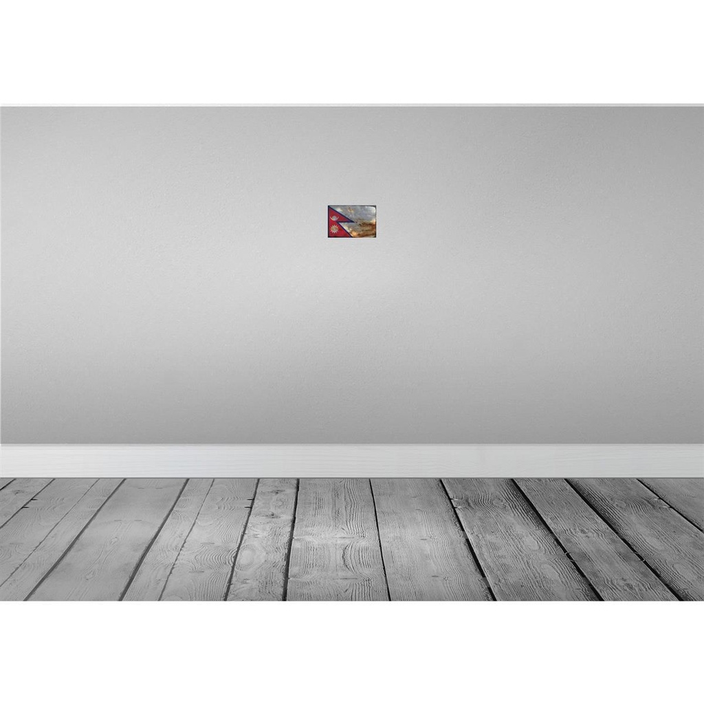 [LA-115876-1812-H] Holzschild 12x18 cm Nepal Rost Flagge Fahne Wappen Bild 2