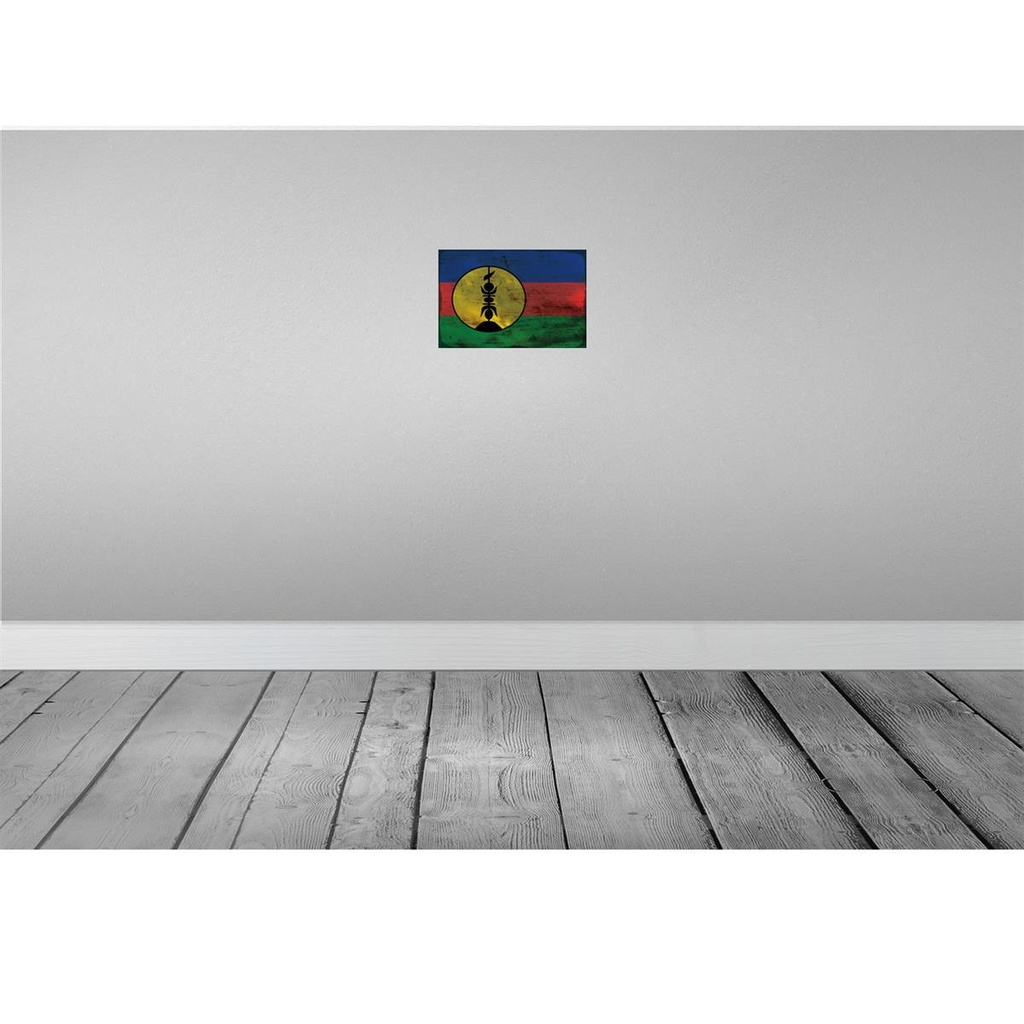 [LA-115878-H] Holzschild 20x30 cm Neukaledonien Rost Flagge Fahne Wappen Bild 2