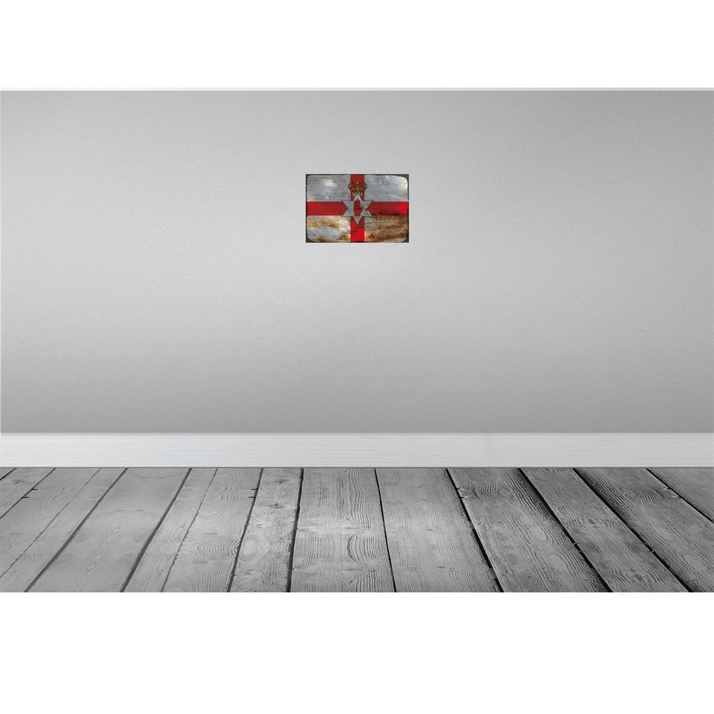 [LA-115886-H] Holzschild 20x30 cm Nordirland Rost Flagge Fahne Wappen Bild 2