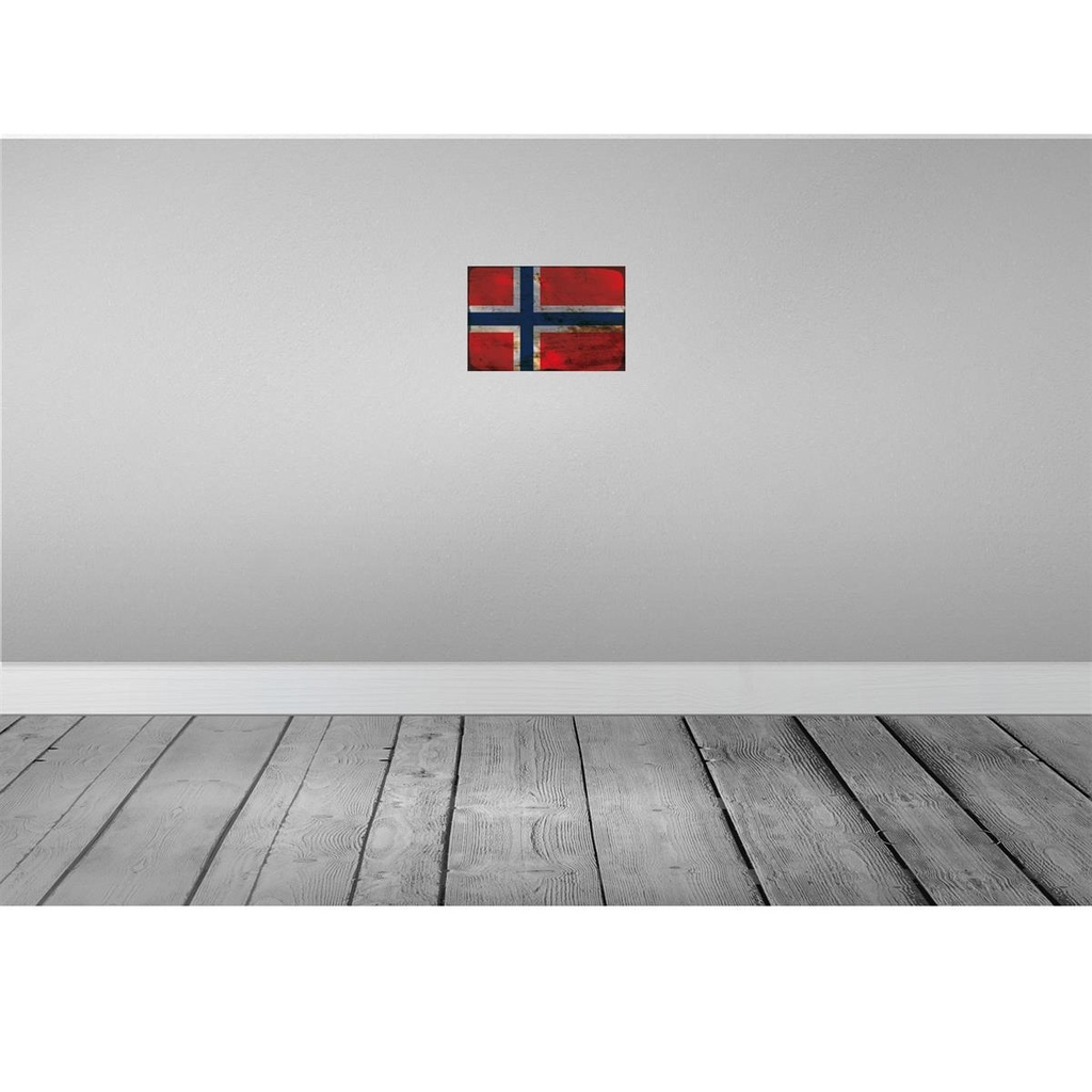 [LA-115888-H] Holzschild 20x30 cm Norwegen Norway Rost Flagge Fahne Wappen Bild 2
