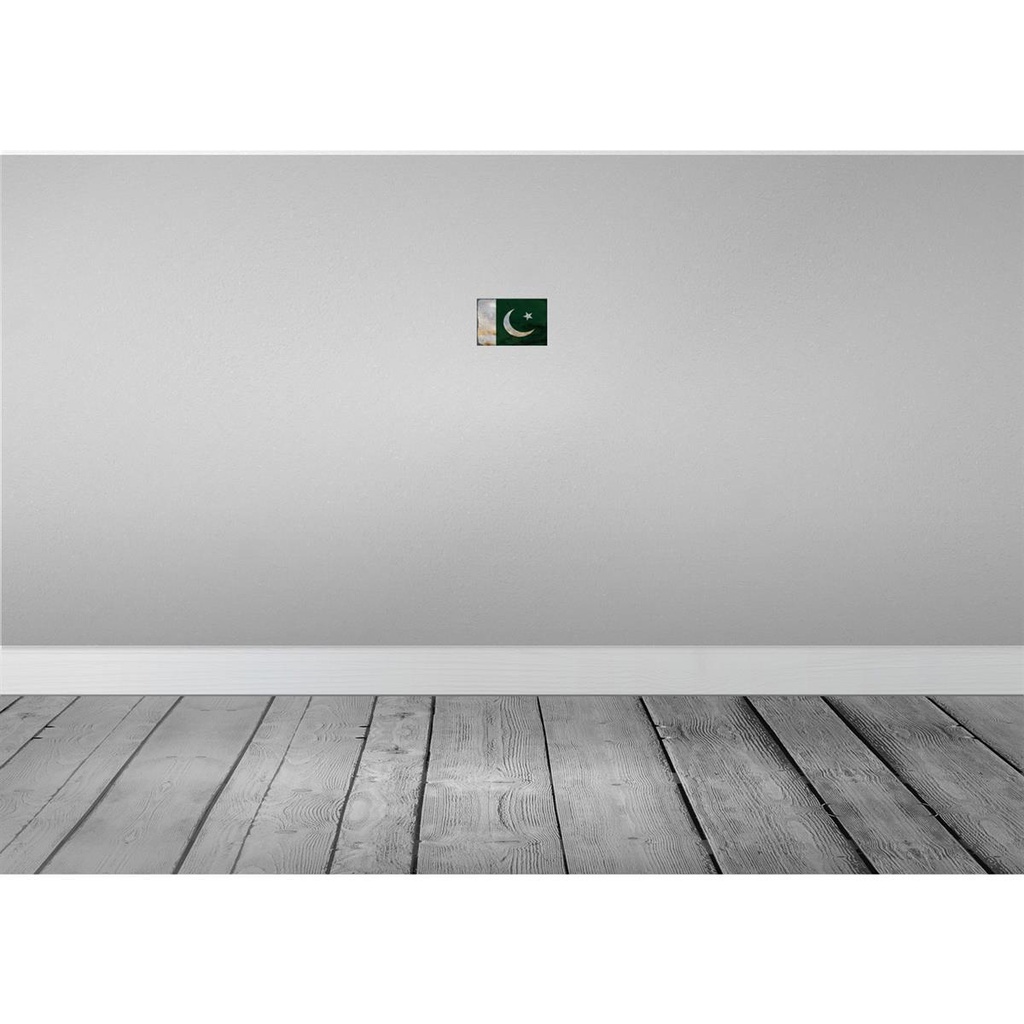 [LA-115890-1812-H] Holzschild 12x18 cm Pakistan Rost Flagge Fahne Wappen Bild 2