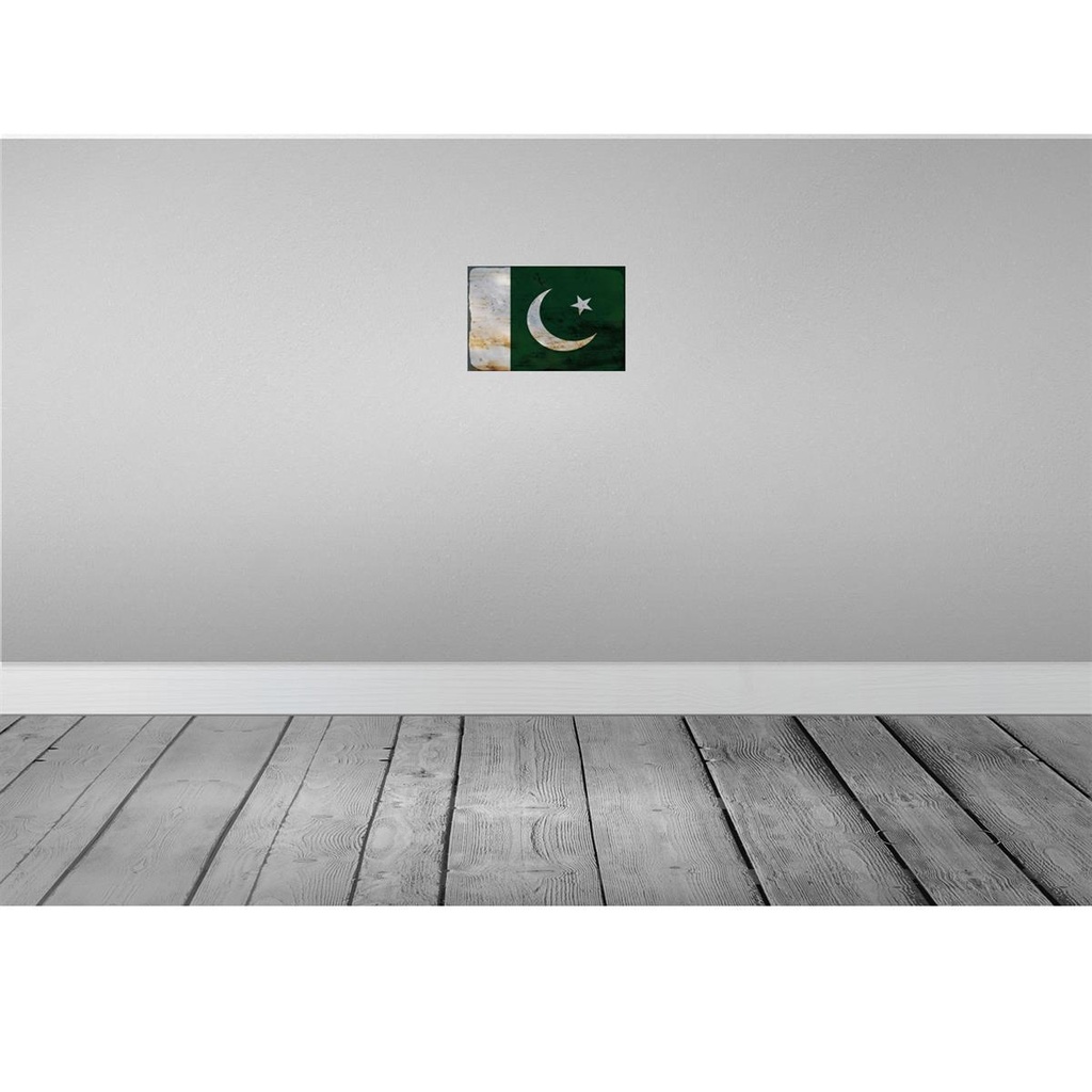 [LA-115890-2030] Blechschild 20x30 cm Pakistan Rost Flagge Fahne Wappen Bild 2