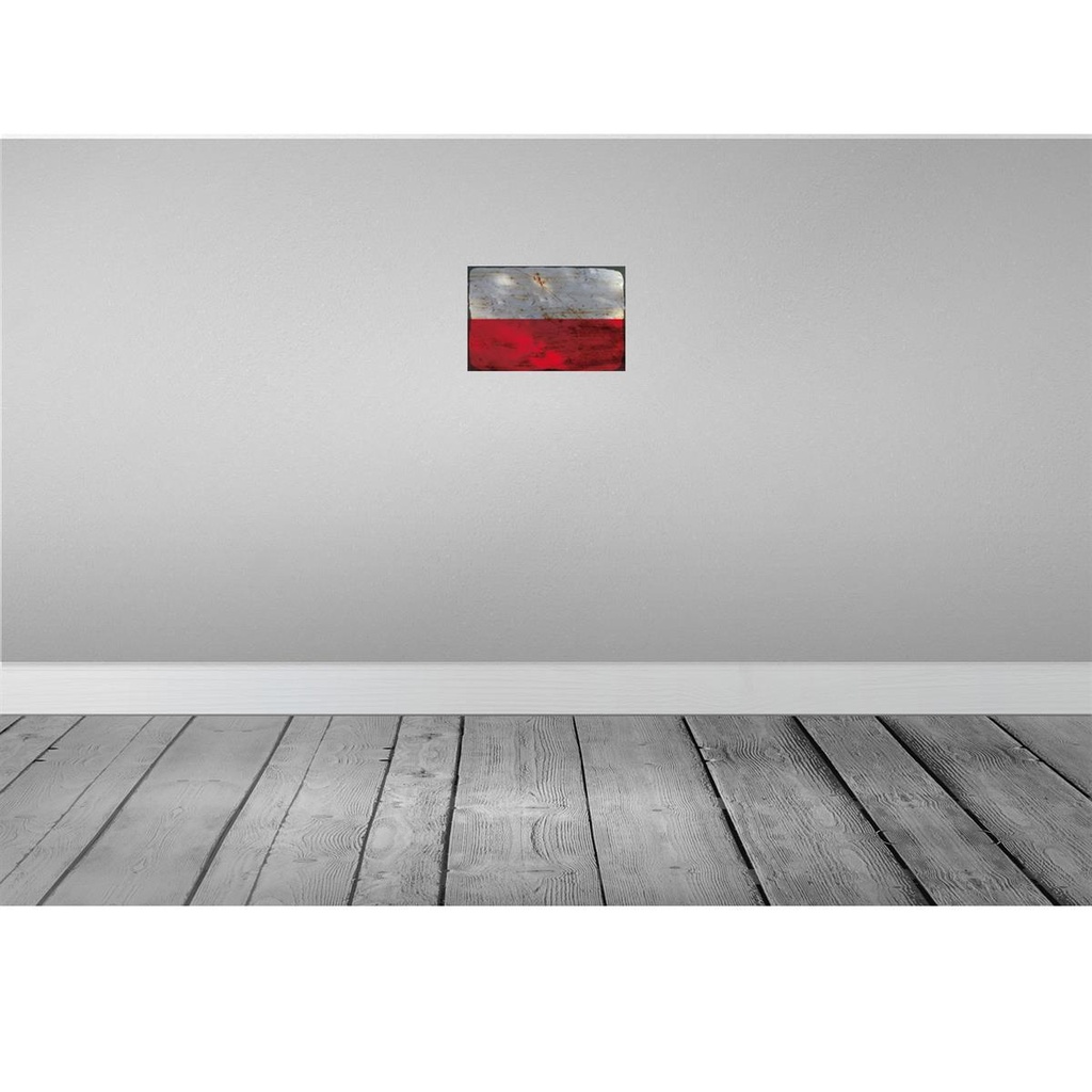[LA-115897-2030] Blechschild 20x30 cm Polen Poland Rost Flagge Fahne Wappen Bild 2
