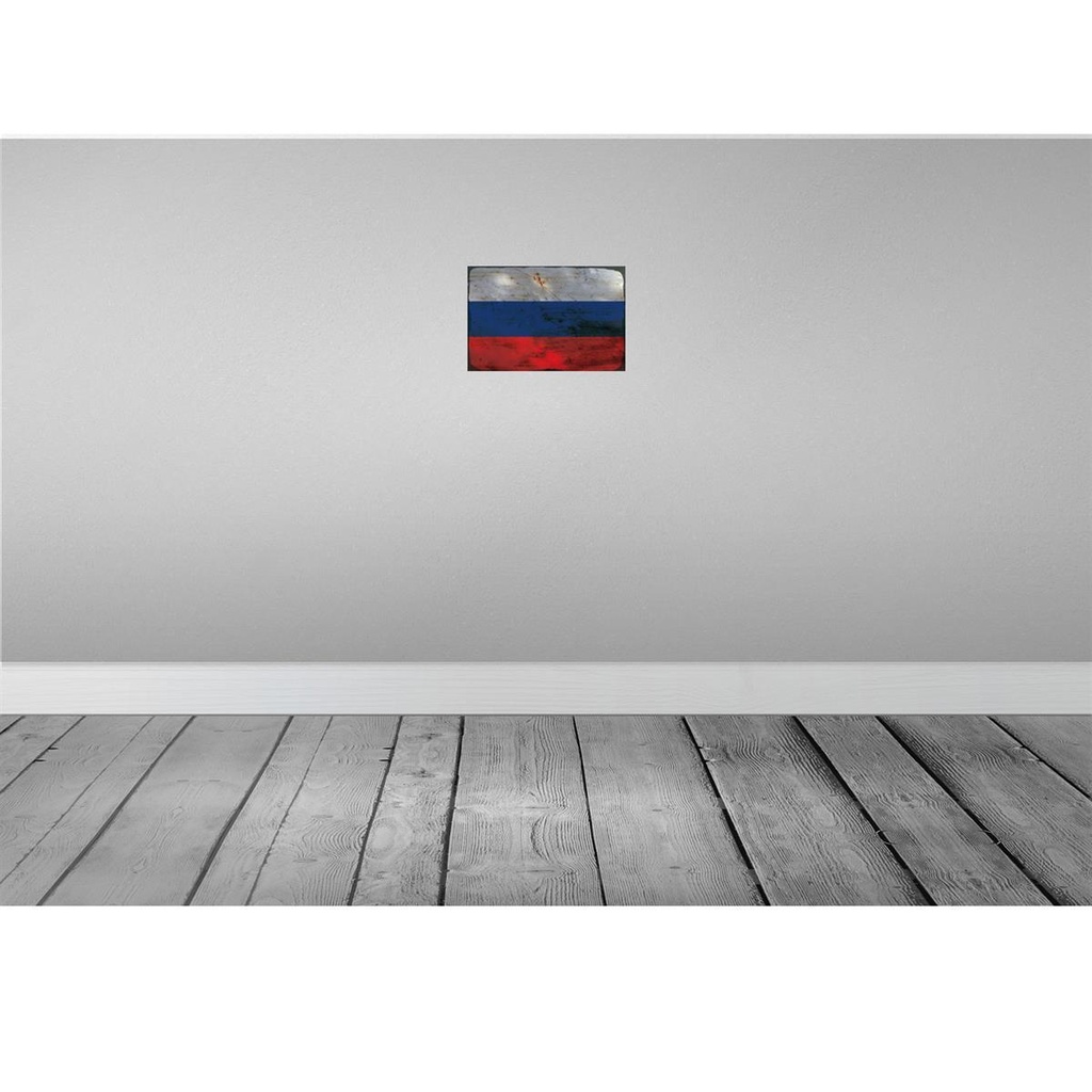[LA-115902-2030] Blechschild 20x30 cm Russland Russia Rost Flagge Fahne Wappen Bild 2