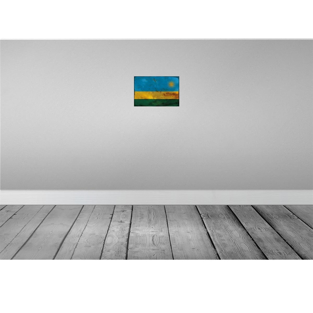 [LA-115903-2030] Blechschild 20x30 cm Ruanda Rwanda Rost Flagge Fahne Wappen Bild 2