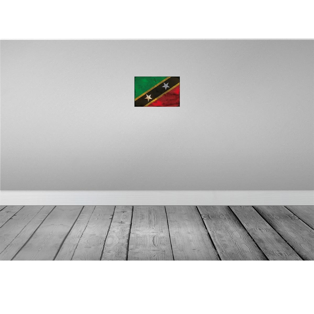 [LA-115904-H] Holzschild 20x30 cm St. Kitts und Nevis Rost Flagge Fahne Wappen Bild 2