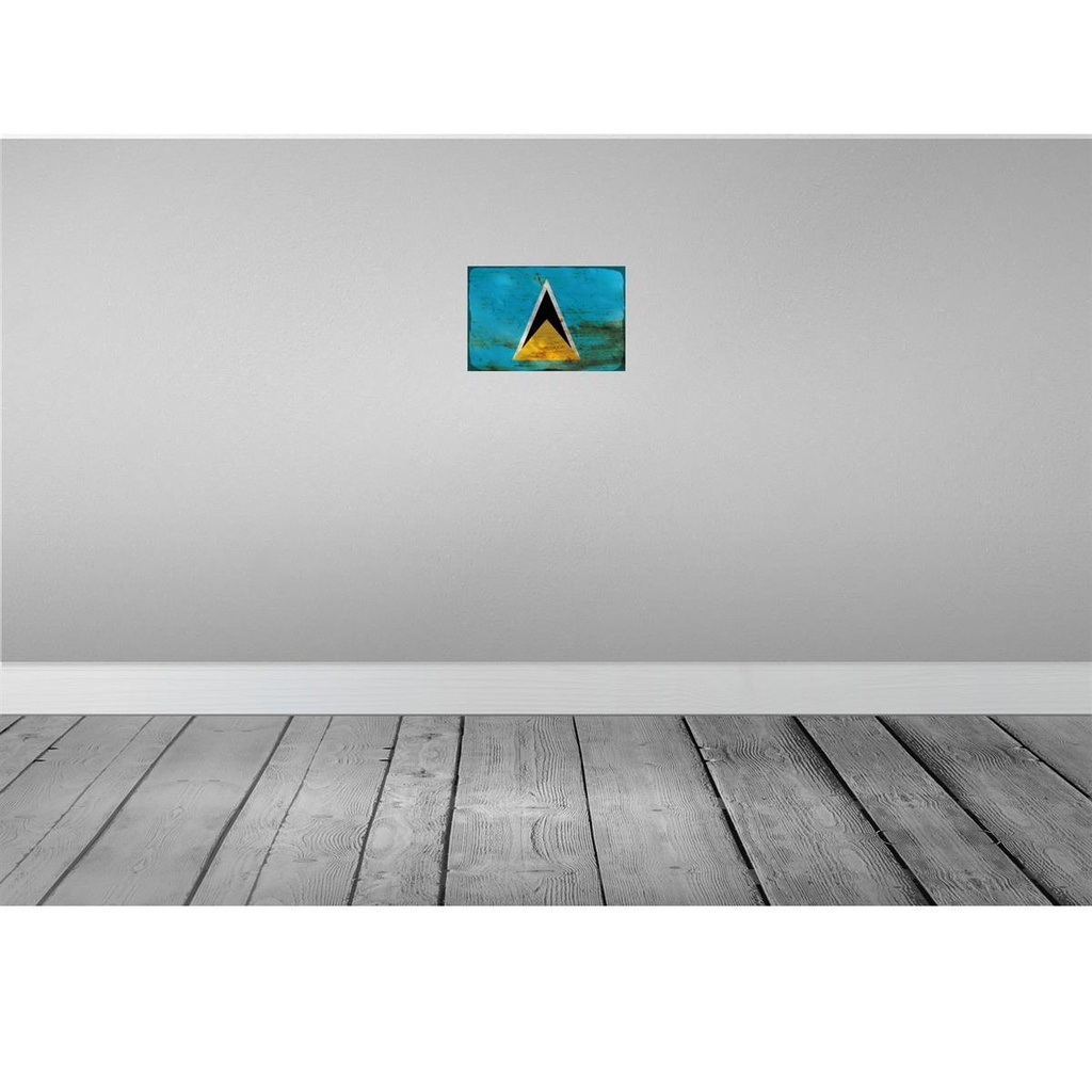 [LA-115905-2030] Blechschild 20x30 cm Saint Lucia Rost Flagge Fahne Wappen Bild 2